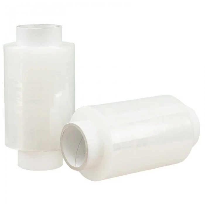 Kit Starter 10 Mini Role Folie Stretch Lungime 150 m, Latime 100 mm, Dispenser DA, 2, Grosime 15 my, Culoare Transparent, Rol...