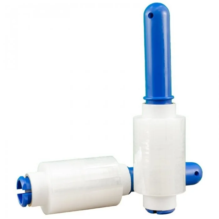 Kit Starter 10 Mini Role Folie Stretch Lungime 150 m, Latime 100 mm, Dispenser DA, 2, Grosime 15 my, Culoare Transparent, Rol...