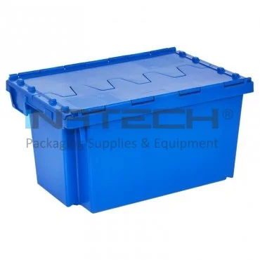 Container Cu Capac Atasat Dimensiune Interioara 490 x 345 x 270 mm, Dimensiune Exterioara 600 x 400 x 300 mm, Volum Litri 46, Композиции PP Virgin, Greutate 3 kg, Цвят Син