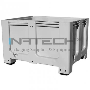 Boxpalet Plastic Cu Pereti Plini, 1200 x 1000 x 760 mm Lungime 1200 mm, Latime 1000 mm, Inaltime 760 mm, Volum Litri 610, Varianta 3 traverse/sine