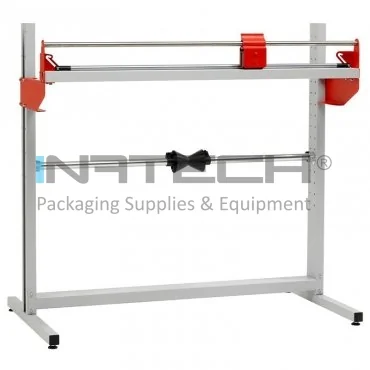 Диспенсър за опаковане, Поддържа 1 ролка, Със система за рязане Максимален диаметър на ролката 900 мм, Максимална ширина на ролката 1050 мм, Ширина на диспенсъра 1350 мм, Височина на диспенсъра 1275 мм, Тегло 24 кг