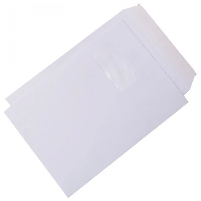 Plic Cu Fereastra Adeziv Siliconic, Dimensiuni 229 x 324 mm, Dimensiune Fereastra 50 x 100 mm, Pozitie Fereastra Stanga, Culo...