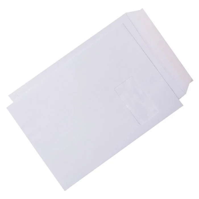 Plic Cu Fereastra Adeziv Siliconic, Dimensiuni 229 x 324 mm, Dimensiune Fereastra 50 x 100 mm, Pozitie Fereastra Stanga, Culo...