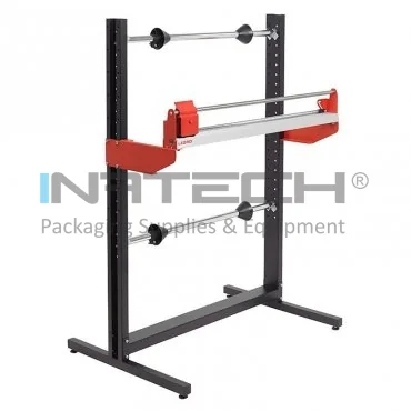 Диспенсър Fix за опаковане, поддържа 2 ролки, със система за рязане Максимален диаметър на ролките 900 мм, Максимална ширина на ролките 1600 мм, Ширина на диспенсъра 1900 мм, Височина на диспенсъра 1575 мм, Тегло 33 кг