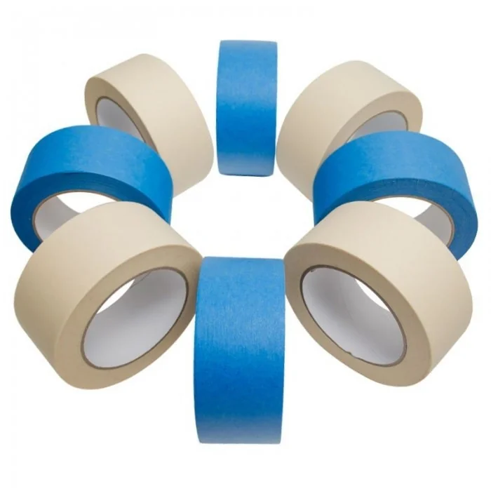 Banda Adeziva Mascare Lungime 50 m, Latime 48 mm, Temp Max °C 80, Material Hartie, Culoare Alb-Benzi Adezive Din Hartie