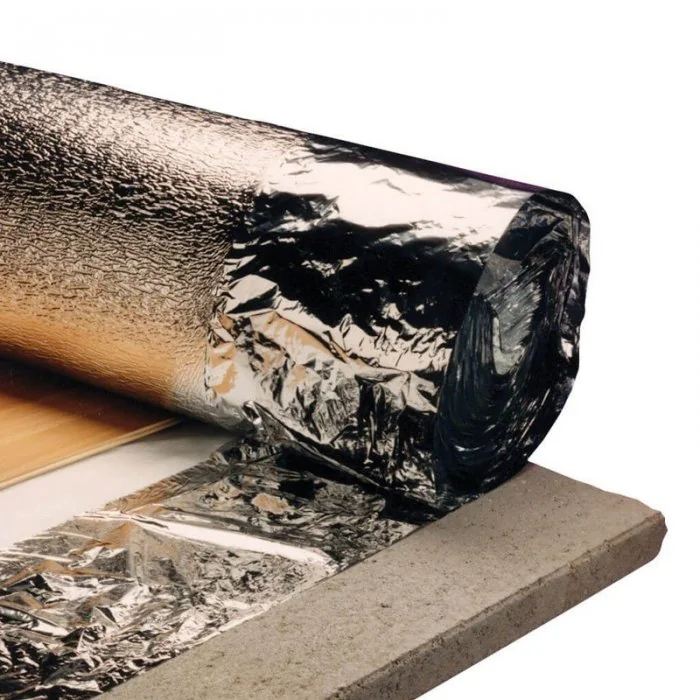 Folie Aluminizata Parchet Lungime 150 m, Latime 1000 mm, Grosime 2 mm, Culoare Negru-Folie Si Placa Polietilena Expandata PEE