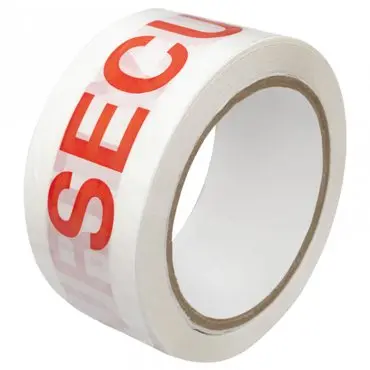 Персонализирано тиксо SECURITY SEAL, 48 мм x 60 м Дължина 60 м, Ширина 48 мм, Цвят Червен/Бял, Безшумна Да
