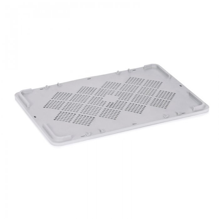 Capac 600 x 400 x 30 mm, Ventilat, Material PP Virgin, Gri