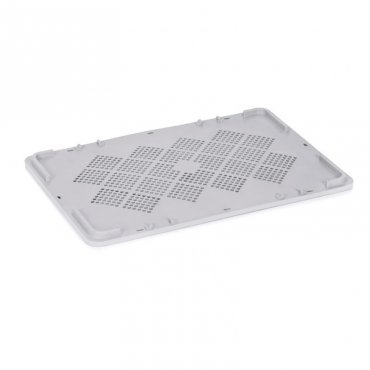 Capac 600 x 400 x 30 mm, Ventilat, Material PP Virgin, Gri