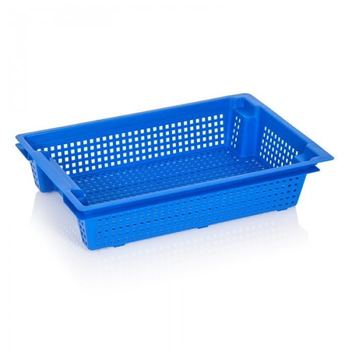 Lada Transport Hima Pentru Fructe 600 x 400 x 120 mm, Pereti Ventilati, Material PP Virgin, Albastra