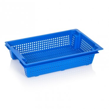 Lada Transport Hima Pentru Fructe 600 x 400 x 120 mm, Pereti Ventilati, Material PP Virgin, Albastra