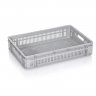 Lada Transport Euroline 600 x 400 x 120 mm, Baza/Pereti Ventilati, Material PP Virgin, Gri