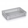 Lada Transport Euroline 600 x 400 x 120 mm, Baza Solida, Pereti Ventilati, Material PP Virgin, Gri