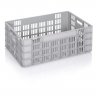 Lada Transport Euro 600 x 400 x 235 mm, Baza Solida, Pereti Ventilati, Material PP Virgin, Gri