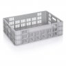 Lada Transport Euro 600 x 400 x 180 mm, Baza Solida, Pereti Ventilati, Material PP Virgin, Gri