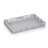 Lada Transport Euro 600 x 400 x 75 mm, Baza Solida, Pereti Ventilati, Material PP Virgin, Gri