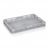 Lada Transport Euro 600 x 400 x 75 mm, Baza/Pereti Ventilati, Material PP Virgin, Gri