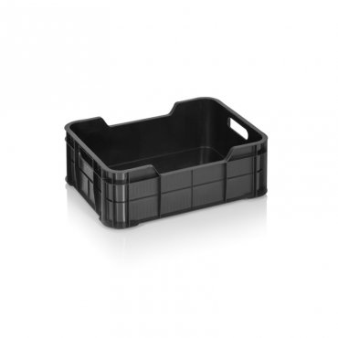 Lada Transport Pentru Rosii, Solida 400 x 300 x 150 mm, Material PP Virgin, Neagra