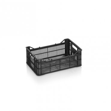 Lada Transport Mini 300 x 200 x 115 mm, Pereti Ventilati, Material PP Virgin, Neagra
