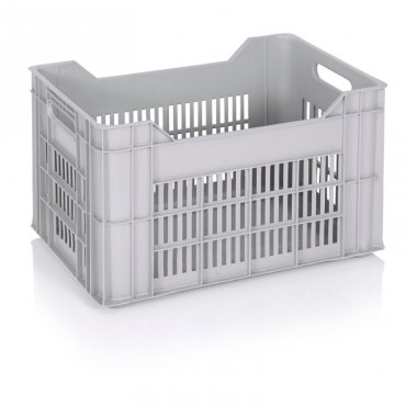 Lada Transport Pentru Paine 600 x 400 x 380 mm, Pereti Ventilati, Material PP Virgin, Gri
