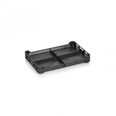 Lada Transport Pentru Zmeura 392 x 258 x 53 mm, Material PP Virgin, Neagra