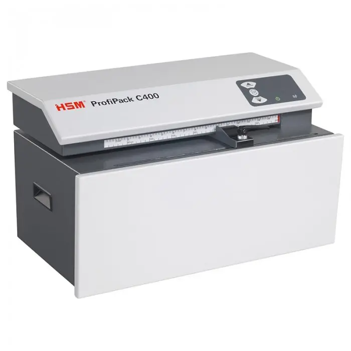 HSM ProfiPack Шредер за картон Модел HSM C400, Ширина на картона 415 мм, Дебелина на картона 10 мм, Скорост на рязане 135 мм/сек, Мощност 700 W, Прахосмукачка НЕ