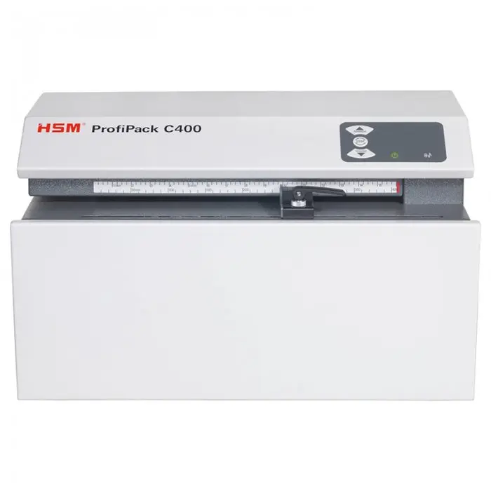 HSM ProfiPack Шредер за картон Модел HSM C400, Ширина на картона 415 мм, Дебелина на картона 10 мм, Скорост на рязане 135 мм/сек, Мощност 700 W, Прахосмукачка НЕ