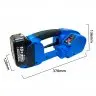 Машина за PP/PET лента с батерия, произход Италия, батерия Bosch 18V, 4Ah, PP/PET лента 13-16 мм, дебелина на лентата 0.50-1.20 мм, дръжка ДА, тегло 3.9 кг, система за фрикционно запечатване
