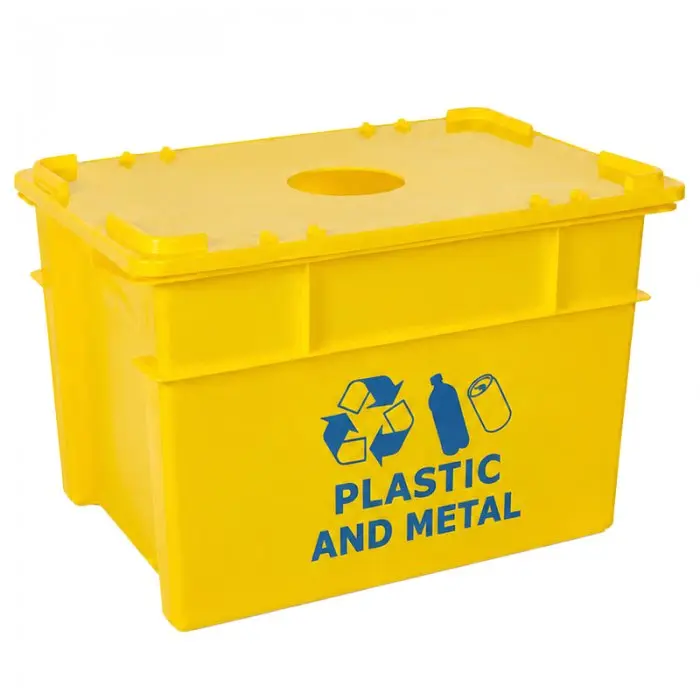 Container Pentru Reciclare 600 x 400 x 400 mm, 70 L, Material PP Virgin, Multicolor