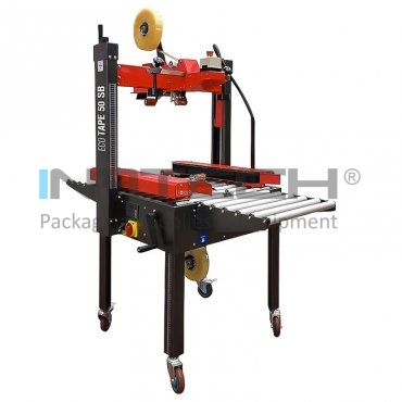 Машина за запечатване на кутии Eco Tape, скорост на запечатване 22 м/мин, тип лента BOPP / PVC / Kraft, тегло 120 кг, захранване 220 V - 50/60 Hz, максимален размер на кутия (mm) 500 x 500 mm