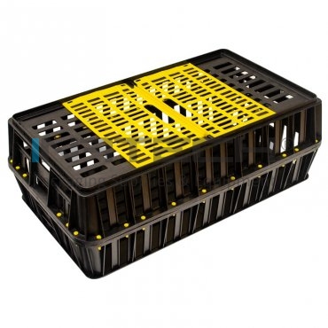 Lada Transport Pasari Si Animale Mici Dimensiune Interioara 770 x 430 x 250 mm, Dimensiune Exterioara 850 x 500 x 300 mm, Greutate Maxima 200 kg, Композиции PP Reciclat, Volum Litri 83, Цвят Negru / Galben