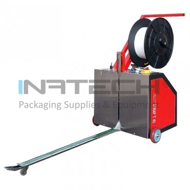 Машина за обвиване на палети с PP лента Pallet Strap T45 Размери на лентата 6-12-15 мм, Размери на машината (мм) 700 (д) х 760 (Ш) х 1050 (в), PP лента 12 мм, Максимално тегло 80 кг, Минимален размер на палета 710 х 350 мм, Скорост на въртене 0-20 об/мин.