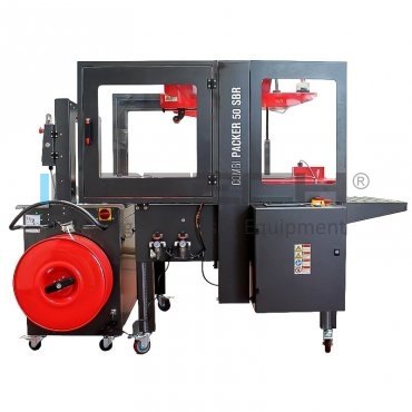 Машина за свързване и запечатване на кутии Combi Packer 50 SBR Размери на лента 9-12 мм, PP лента 9 мм, Капацитет 19 метра/мин, Тип лента BOPP / PVC / Kraft, Тегло 450 кг, Максимален размер на кутия (мм) 480 x 480