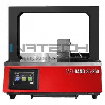 Машина за обвиване с BOPP лента Easy Band 35-250 Скорост на запечатване 25 цикъла/мин, Широчина на лентата 12 мм, Тип лента BOPP/PE, Захранване 220 V - 50/60 Hz, Максимален размер на кутия (мм) 360 x 260 мм