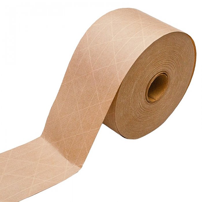 Banda Adeziva Umectibila Din Hartie Kraft, Ranforsare Cross, 150 m x 60 mm-Benzi Adezive Si Adezivi