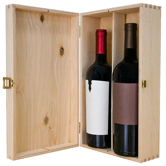 Cutie Din Lemn Pentru 2 Sticle De Vin-Cutii Pentru Sticle De Vin