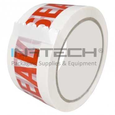 Banda Adeziva Personalizata SECURITY SEAL, 48 mm x 60 m Lungime 60 m, Latime 48 mm, Цвят Rosu / Alb, Silentios Da