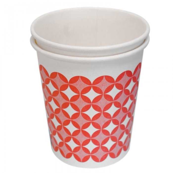 Pahar Carton 8 oz Pentru Bauturi Calde, Imprimare Stea, 50 buc/set-Pahare Carton