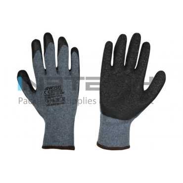 Manusi Lucru BREEZE LITE Marime 10/XL, Композиции poliester - bumbac-latex poros, Greutate 34GR/Manusa gr, Цвят tricot gri-acoperire neagra