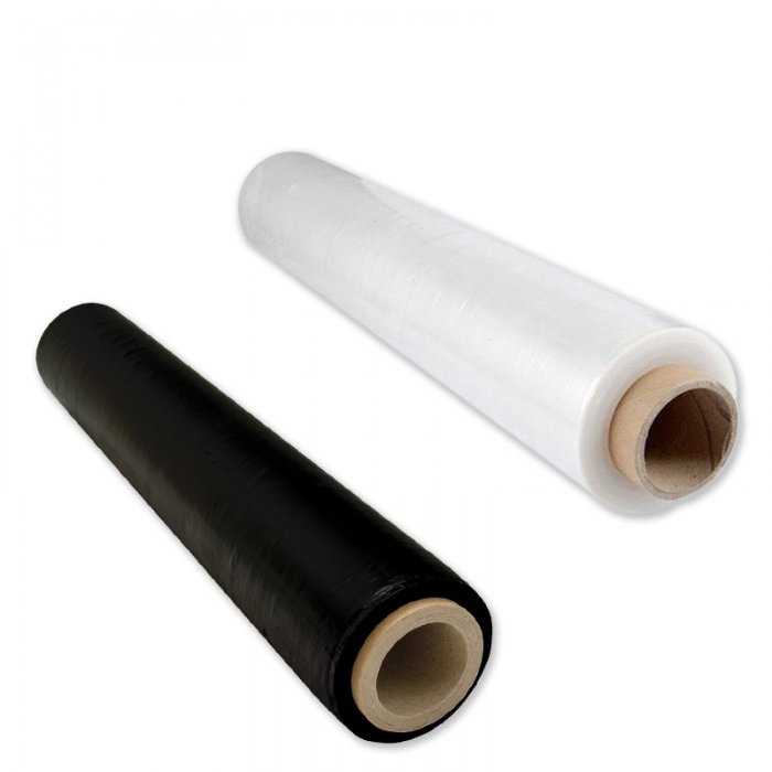 Pachet 6 role Folie Stretch Transparent + 6 role Folie Stretch Negru-Pachete PROMO