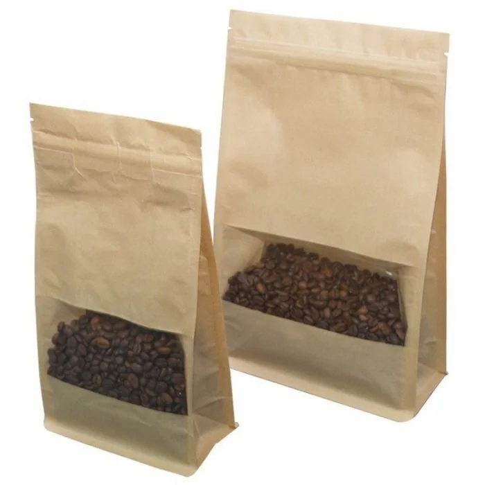 Pungi Kraft Cu Fereastra Si Inchidere Fermoar-Pungi Cu Inchidere Zip Sau Slider