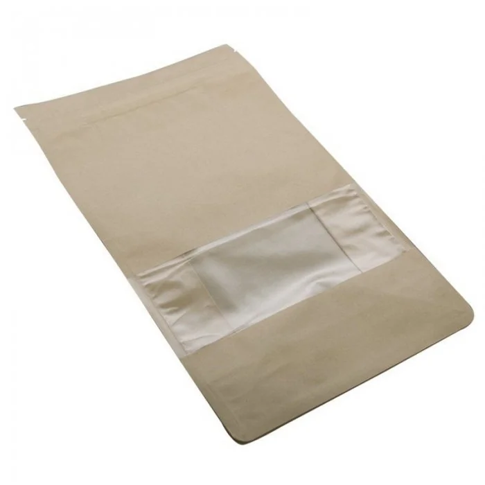 Pungi Kraft Cu Fereastra Si Inchidere Fermoar-Pungi Cu Inchidere Zip Sau Slider